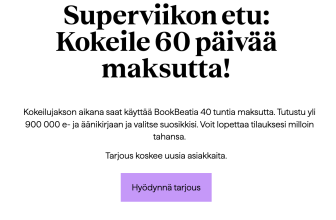 BookBeat 60 päivän maksuton kokeilu